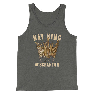 Hay King Funny Thanksgiving Men/Unisex Tank Top Grey TriBlend | Funny Shirt from Famous In Real Life