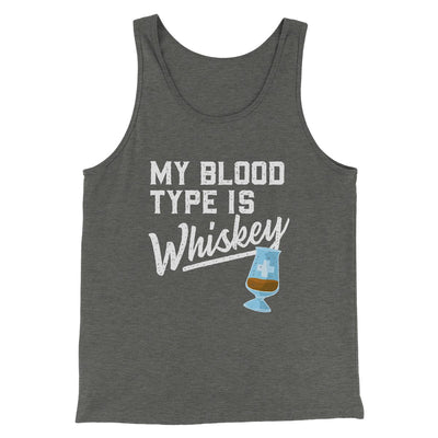 My Blood Type Is Whiskey Men/Unisex Tank Deep Heather | Funny Shirt from Famous In Real Life