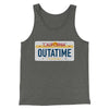 Outatime License Plate Funny Movie Men/Unisex Tank Top Deep Heather | Funny Shirt from Famous In Real Life