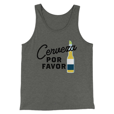 Cerveza, Por Favor Men/Unisex Tank Deep Heather | Funny Shirt from Famous In Real Life