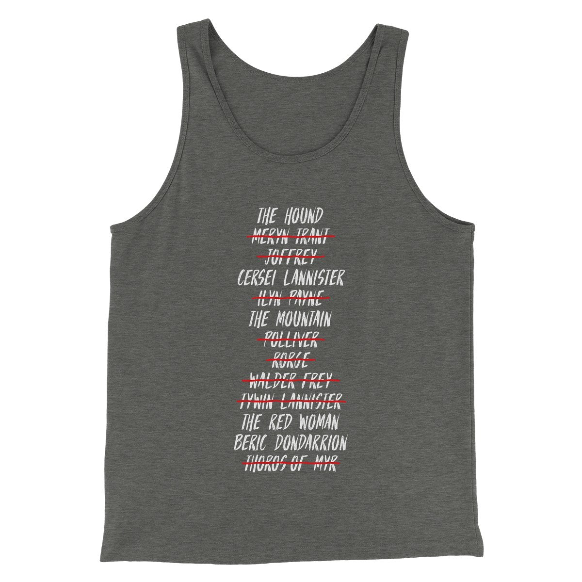 Arya's Kill List Men/Unisex Tank Top | Funny Shirt from Famous In Real Life