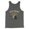 Stay Woke Coffee Funny Men/Unisex Tank Deep Heather | Funny Shirt from Famous In Real Life