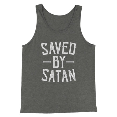 Saved By Satan Men/Unisex Tank Top Deep Heather | Funny Shirt from Famous In Real Life