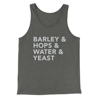 Barley & Hops & Water & Yeast Men/Unisex Tank Top Deep Heather | Funny Shirt from Famous In Real Life