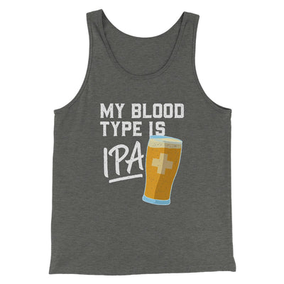 My Blood Type Is IPA Men/Unisex Tank Deep Heather | Funny Shirt from Famous In Real Life