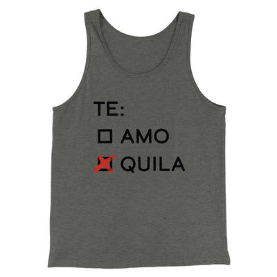 Te Amo or Tequila Men/Unisex Tank Grey TriBlend | Funny Shirt from Famous In Real Life