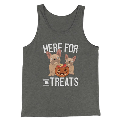 Here For The Treats Men/Unisex Tank Top Deep Heather | Funny Shirt from Famous In Real Life