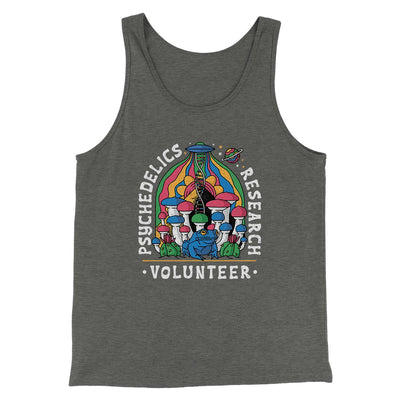 Psychedelics Research Volunteer Men/Unisex Tank Deep Heather | Funny Shirt from Famous In Real Life
