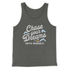 Chase Your Dreams With Whiskey Men/Unisex Tank Deep Heather | Funny Shirt from Famous In Real Life