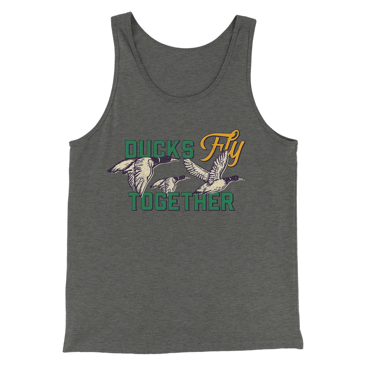 Ducks Fly Together Funny Movie Men/Unisex Tank Top Deep Heather | Funny Shirt from Famous In Real Life