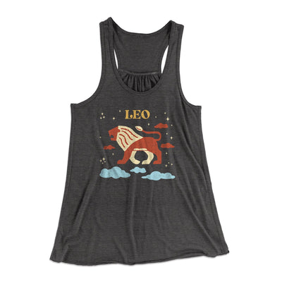 Leo Women's Flowey Tank Top Dark Grey Heather | Funny Shirt from Famous In Real Life