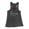 My Husband Is Gay Women's Flowey Tank Top Dark Grey Heather | Funny Shirt from Famous In Real Life