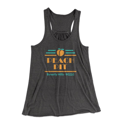 Peach Pit Diner Women's Flowey Tank Top Dark Grey Heather | Funny Shirt from Famous In Real Life
