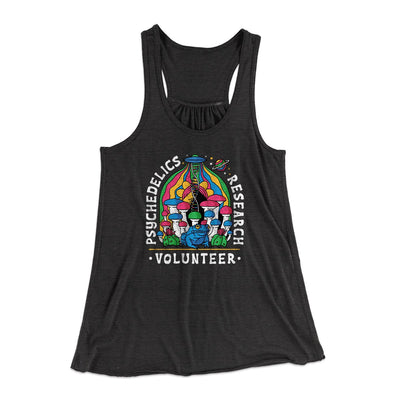 Psychedelics Research Volunteer Women's Flowey Tank Top Dark Grey Heather | Funny Shirt from Famous In Real Life