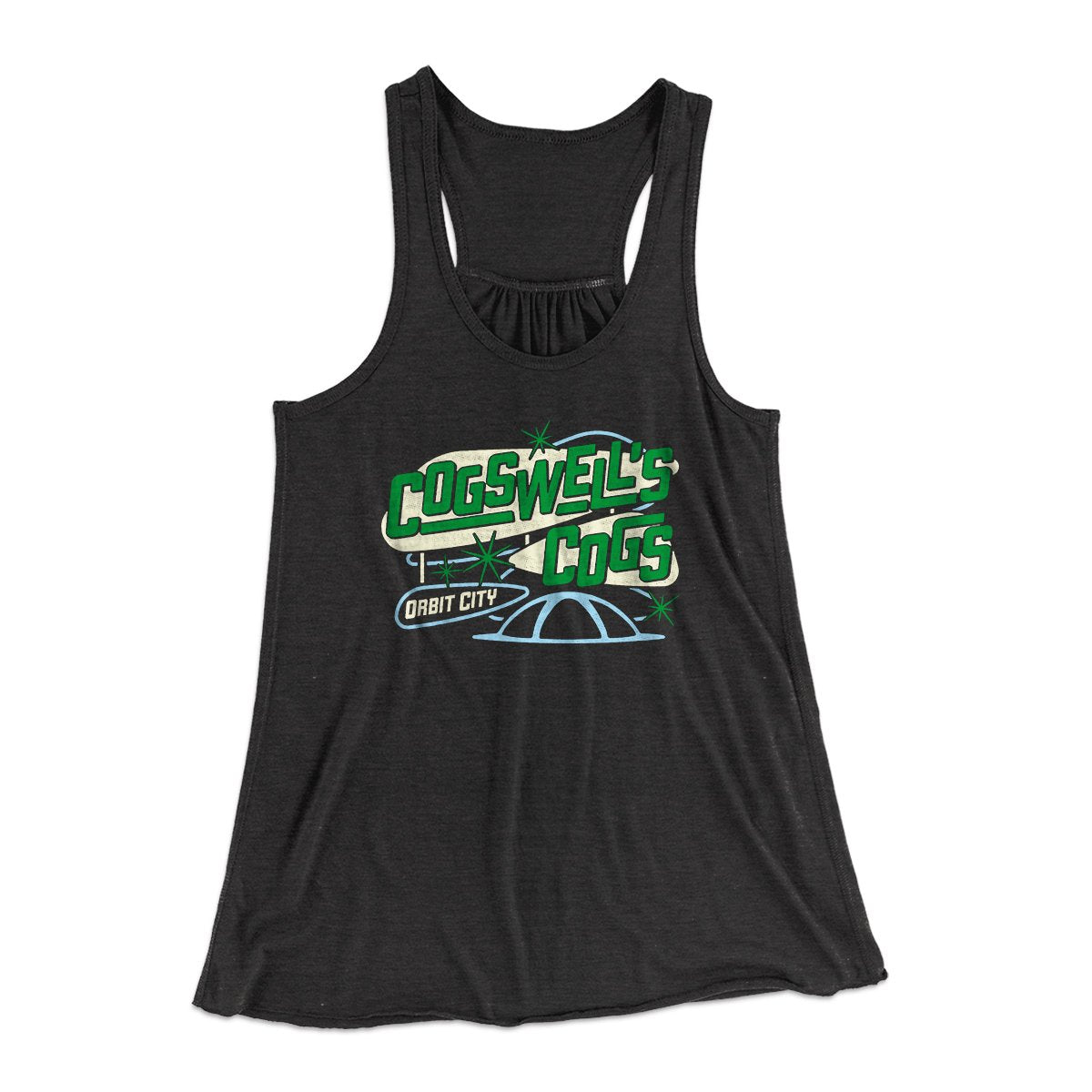 Cogswell's Cogs Women's Flowey Tank Top Dark Grey Heather | Funny Shirt from Famous In Real Life