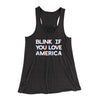 Blink If You Love America Women's Flowey Tank Top Dark Grey Heather | Funny Shirt from Famous In Real Life