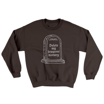 Delete My Browser History Ugly Sweater Dark Chocolate | Funny Shirt from Famous In Real Life