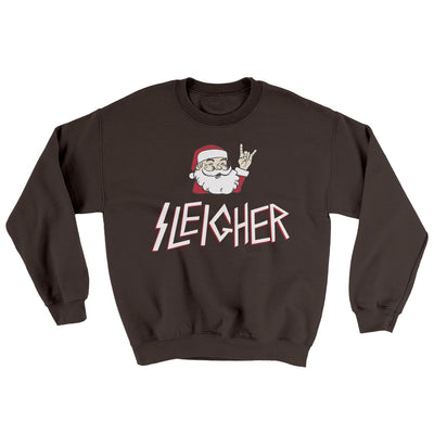 Sleigher Men/Unisex Ugly Sweater Dark Chocolate | Funny Shirt from Famous In Real Life