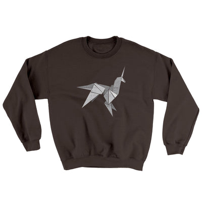 Origami Unicorn Ugly Sweater Dark Chocolate | Funny Shirt from Famous In Real Life