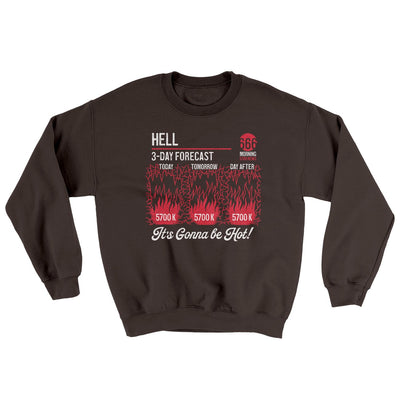 Hell Forecast Ugly Sweater Dark Chocolate | Funny Shirt from Famous In Real Life