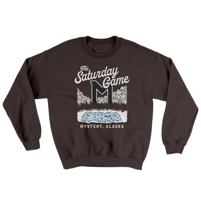 The Saturday Game Ugly Sweater Dark Chocolate | Funny Shirt from Famous In Real Life