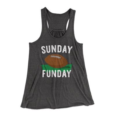 Football Sunday Funday Women's Flowey Tank Top Dark Grey Heather | Funny Shirt from Famous In Real Life
