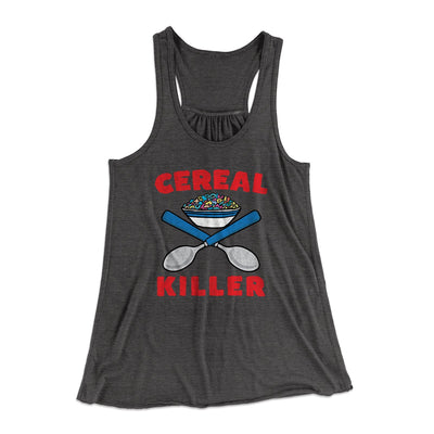 Cereal Killer Women's Flowey Tank Top Dark Grey Heather | Funny Shirt from Famous In Real Life