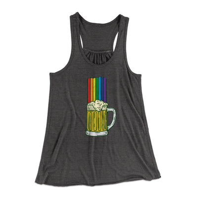 Beer Rainbow Women's Flowey Tank Top Dark Grey Heather | Funny Shirt from Famous In Real Life