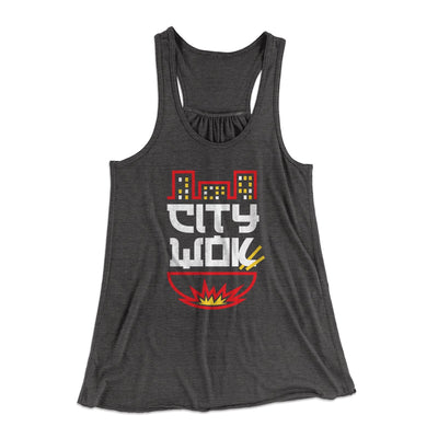 City Wok Women's Flowey Tank Top Dark Grey Heather | Funny Shirt from Famous In Real Life