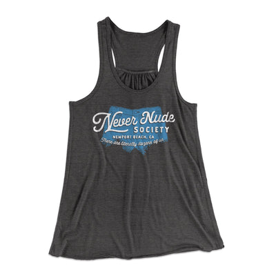 Never Nude Society Women's Flowey Tank Top Dark Grey Heather | Funny Shirt from Famous In Real Life