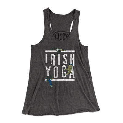 Irish Yoga Women's Flowey Tank Top Dark Grey Heather | Funny Shirt from Famous In Real Life
