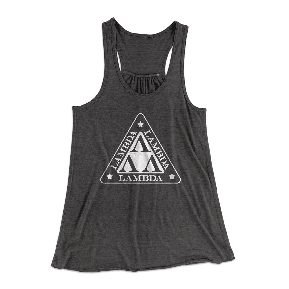 Lambda Lambda Lambda Women's Flowey Tank Top Dark Grey Heather | Funny Shirt from Famous In Real Life