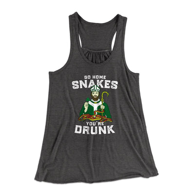 Go Home Snakes Women's Flowey Tank Top Dark Grey Heather | Funny Shirt from Famous In Real Life