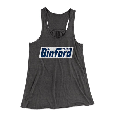 Binford Tools Women's Flowey Tank Top Dark Grey Heather | Funny Shirt from Famous In Real Life