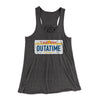Outatime License Plate Women's Flowey Tank Top Dark Grey Heather | Funny Shirt from Famous In Real Life