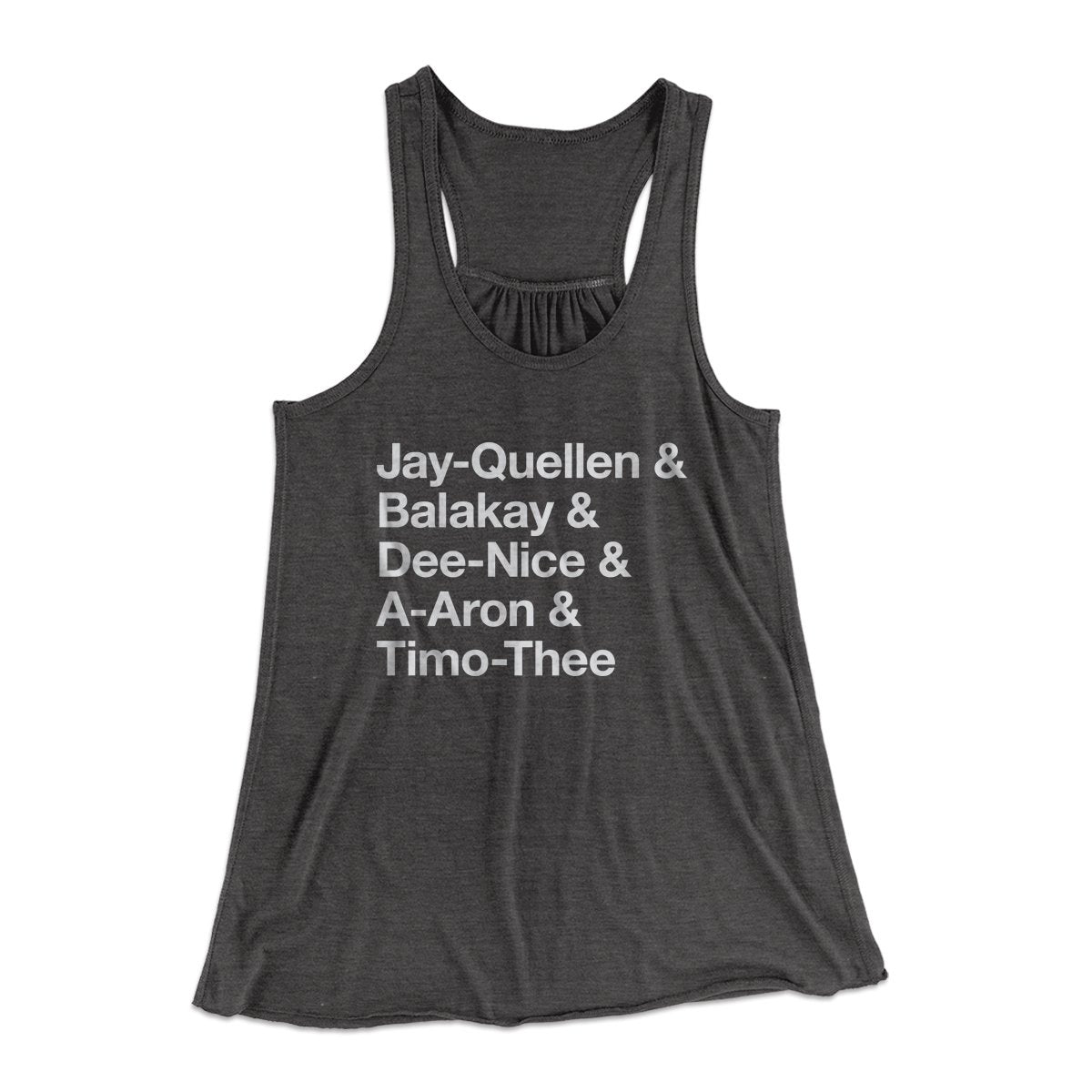 Substitute Teacher Names Women's Flowey Tank Top | Funny Shirt from Famous In Real Life