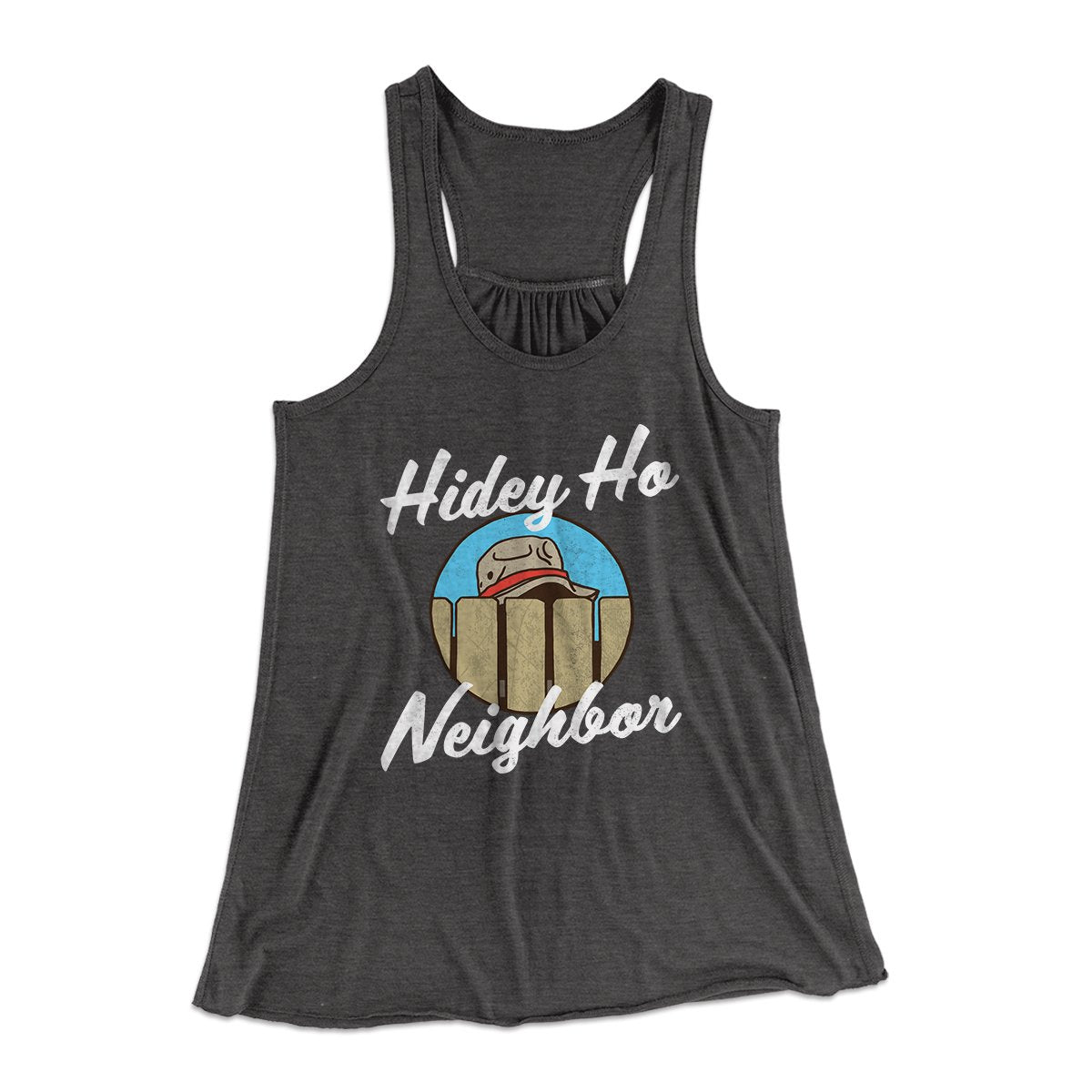 Hidey Ho Neighbor Women's Flowey Tank Top Dark Grey Heather | Funny Shirt from Famous In Real Life