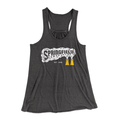 Springfield Power Plant Women's Flowey Tank Top Dark Grey Heather | Funny Shirt from Famous In Real Life