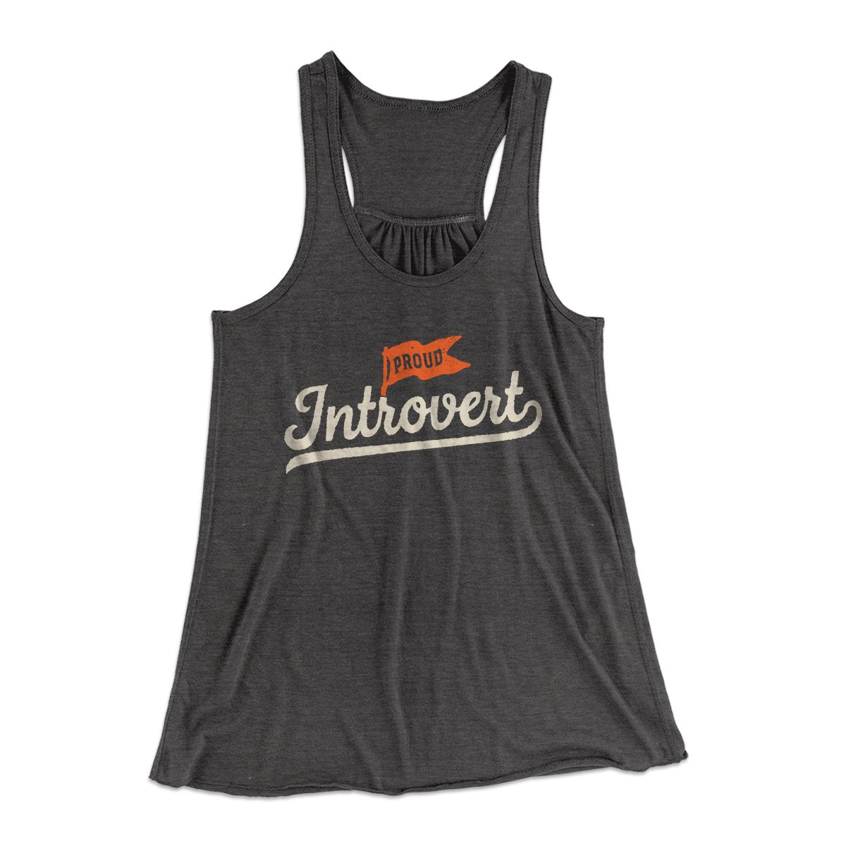 Proud Introvert Funny Women's Flowey Tank Top Dark Grey Heather | Funny Shirt from Famous In Real Life