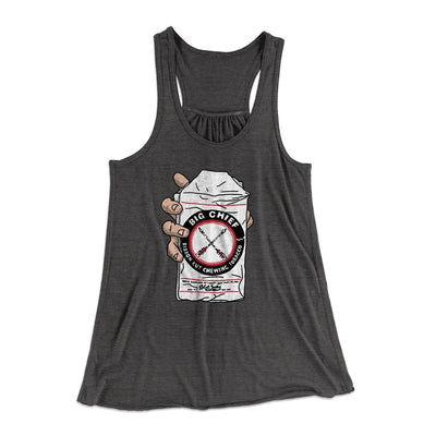 Big Chief Chew Women's Flowey Tank Top Dark Grey Heather | Funny Shirt from Famous In Real Life