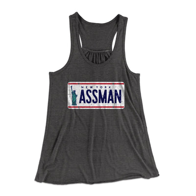 Assman Women's Flowey Tank Top Dark Grey Heather | Funny Shirt from Famous In Real Life