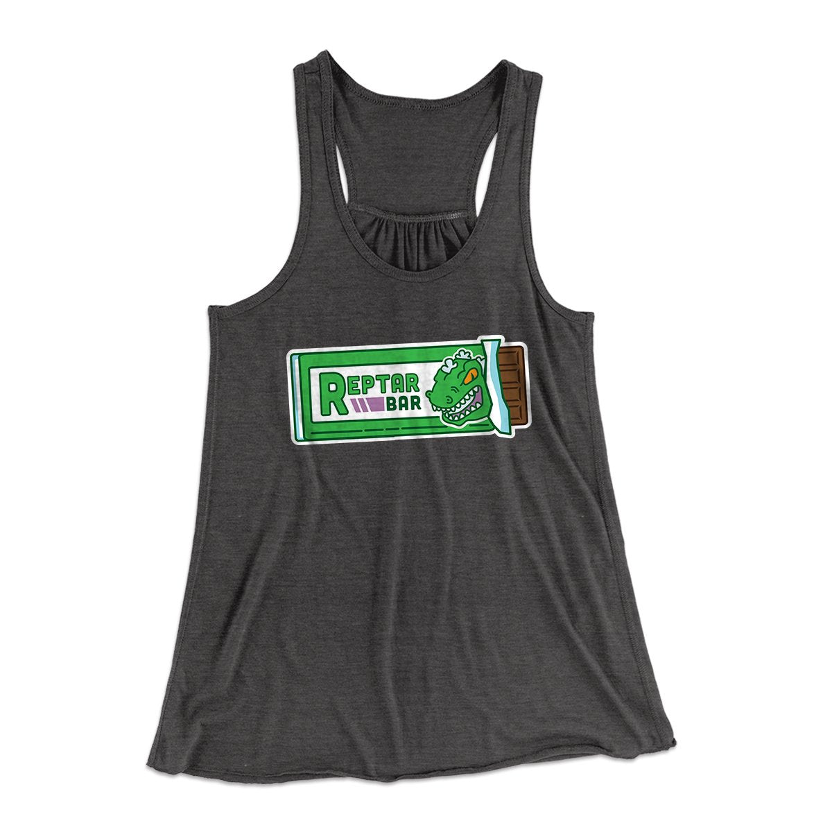 Reptar Bar Women's Flowey Tank Top Dark Grey Heather | Funny Shirt from Famous In Real Life