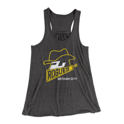 Gotham City Rogues Women's Flowey Tank Top Dark Grey Heather | Funny Shirt from Famous In Real Life
