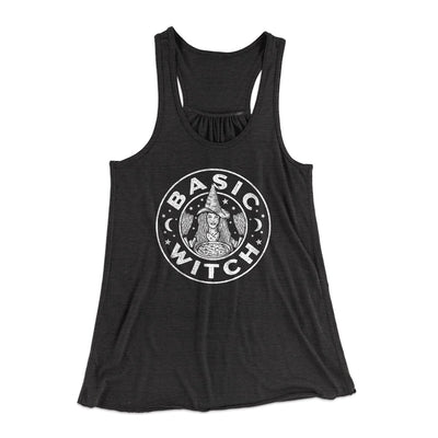 Basic Witch Women's Flowey Racerback Tank Top Dark Grey Heather | Funny Shirt from Famous In Real Life