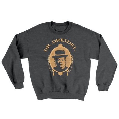 Dr. Dreidel Ugly Sweater Dark Heather | Funny Shirt from Famous In Real Life