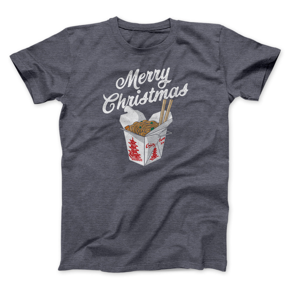 Merry Christmas Takeout Funny Hanukkah Men/Unisex T-Shirt | Funny Shirt from Famous In Real Life