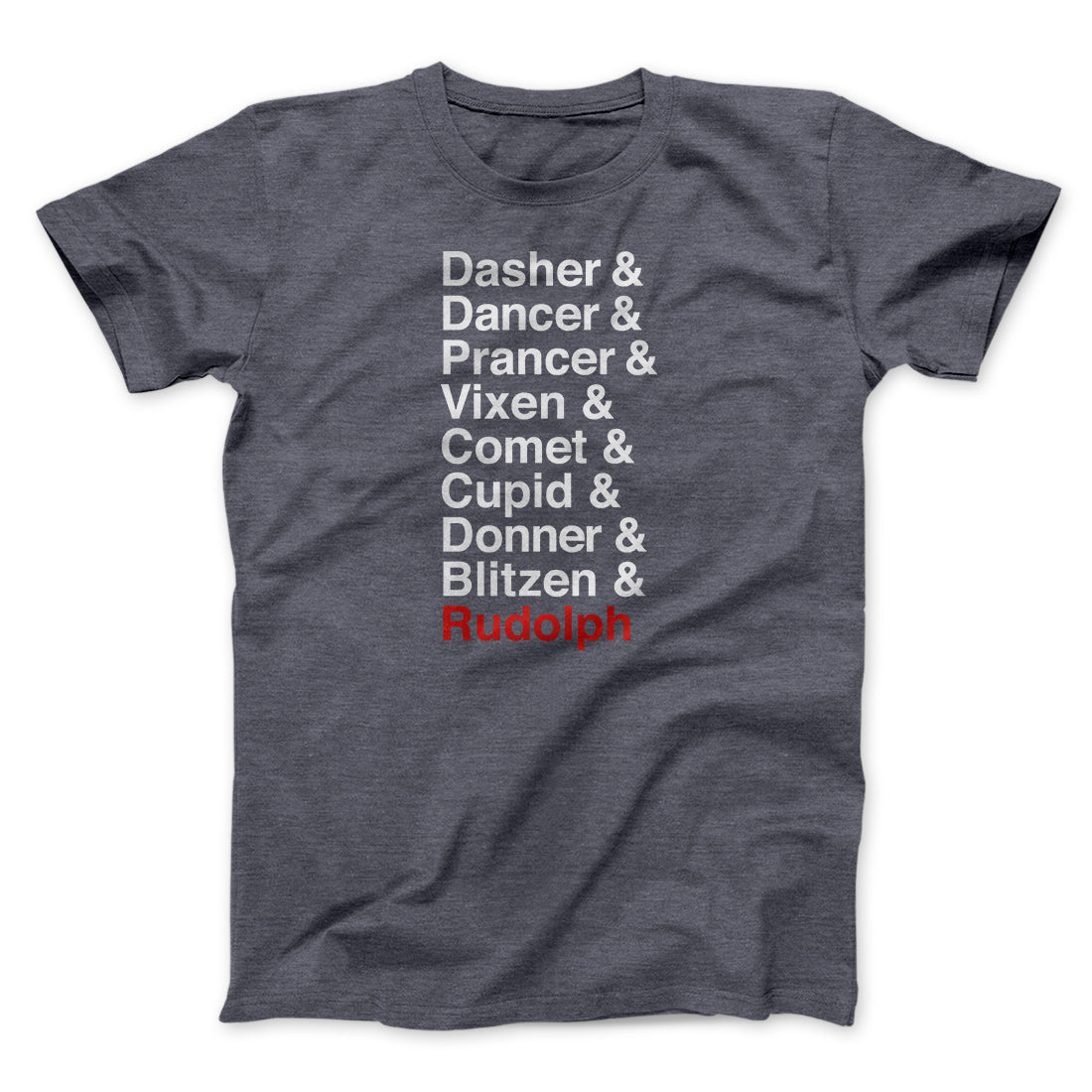 Reindeer Names Men/Unisex T-Shirt | Funny Shirt from Famous In Real Life