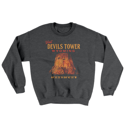 Visit Devils Tower Ugly Sweater Dark Heather | Funny Shirt from Famous In Real Life