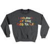 I Belong At The Kids Table Ugly Sweater Dark Heather | Funny Shirt from Famous In Real Life
