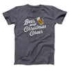 Beer And Christmas Cheer Men/Unisex T-Shirt Dark Grey Heather | Funny Shirt from Famous In Real Life